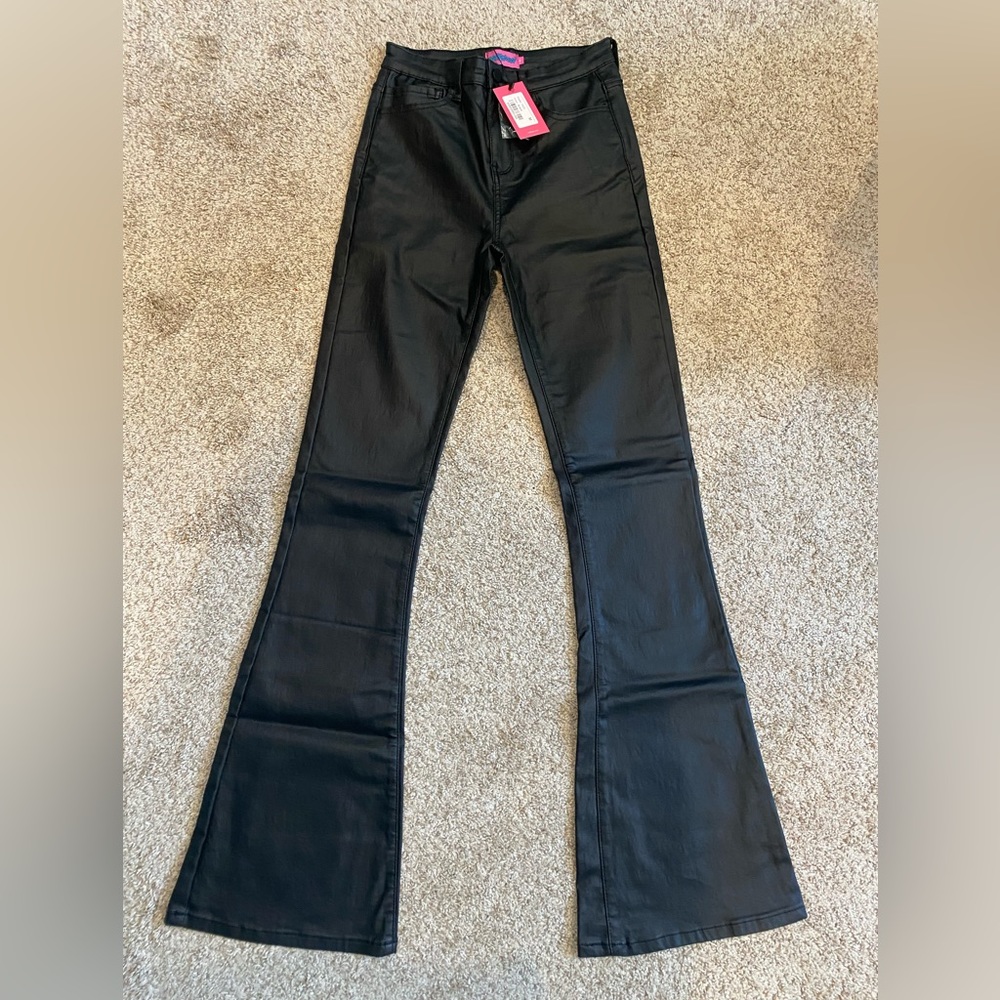 Faux lether flare jeans from edikted size M
